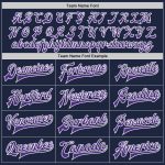 Navy Purple White Custom Varsity Letterman Bomber Jacket Full-Snap Custom Navy Purple-White Bomber Full-Snap Varsity Letterman