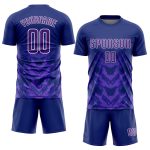 Custom Sublimation Soccer Jersey - Navy Purple White Uniform Custom Navy Purple-White Sublimation Soccer Uniform Jersey