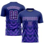 Custom Sublimation Soccer Jersey - Navy Purple White Uniform Custom Navy Purple-White Sublimation Soccer Uniform Jersey