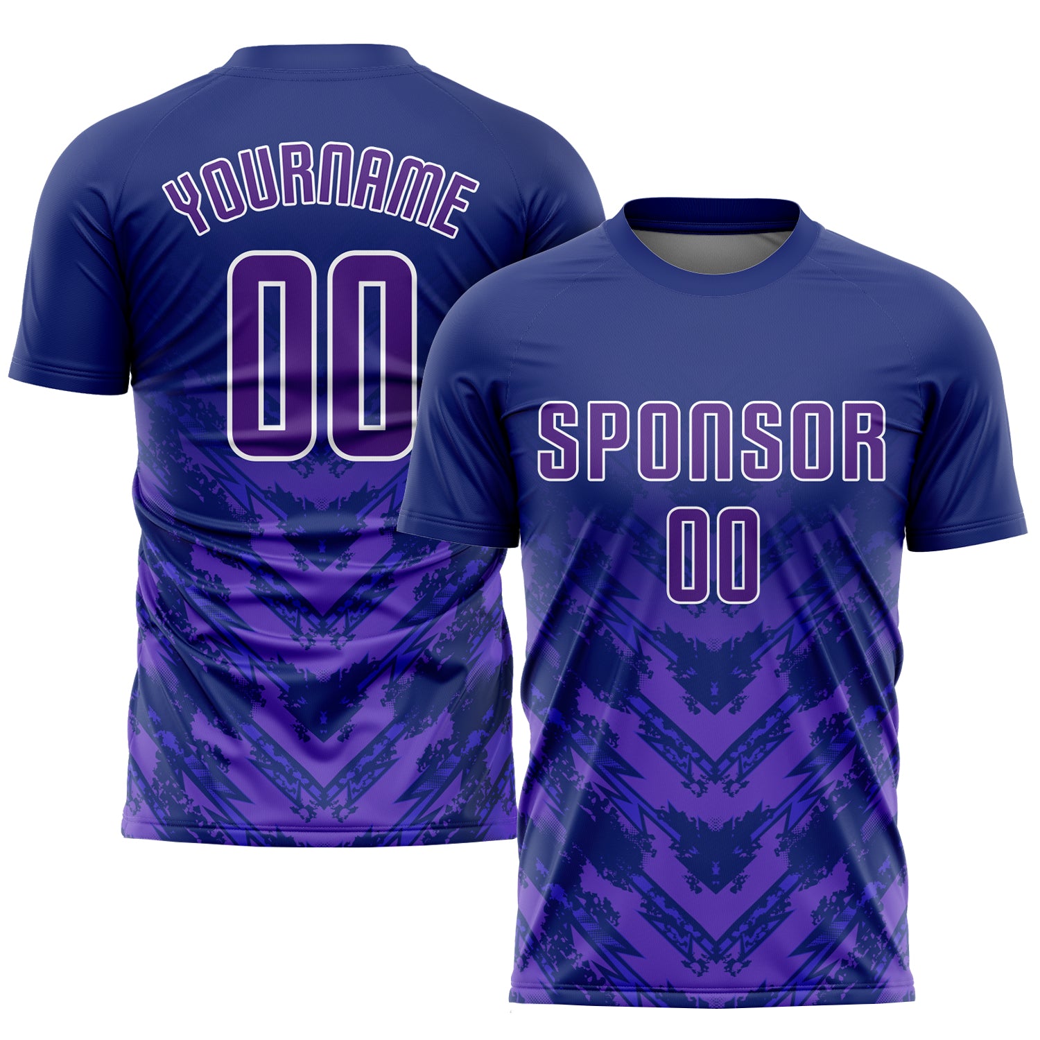 Custom Sublimation Soccer Jersey - Navy Purple White Uniform Custom Navy Purple-White Sublimation Soccer Uniform Jersey