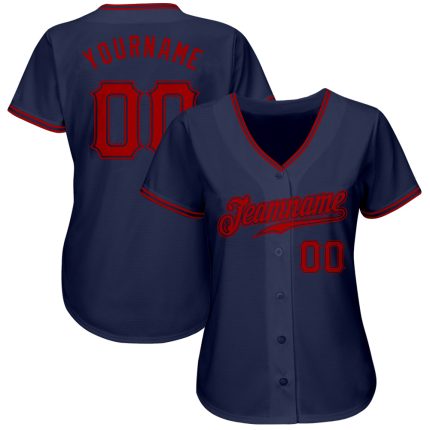 Custom Navy Red Baseball Jersey - Authentic Sports Apparel for Men Custom Navy Red Authentic Baseball Jersey