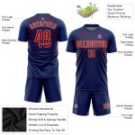 Custom Sublimation Soccer Uniform Jersey in Navy Red-Cream Custom Navy Red-Cream Sublimation Soccer Uniform Jersey