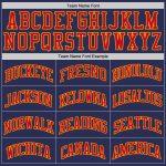 Custom Authentic Throwback Basketball Jersey - Navy Red Gold Design Custom Navy Red-Gold Authentic Throwback Basketball Jersey