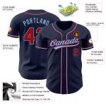 Custom Authentic Baseball Jersey in Navy and Red-Light Blue Colors Custom Navy Red-Light Blue Authentic Baseball Jersey
