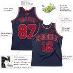 Custom Authentic Basketball Jersey - Navy Red Old Gold Throwback Design Custom Navy Red-Old Gold Authentic Throwback Basketball