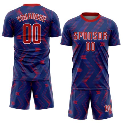 Custom Sublimation Soccer Jersey - Navy Red-White Style 4786 Custom Navy Red-White Sublimation Soccer Uniform Jersey Style