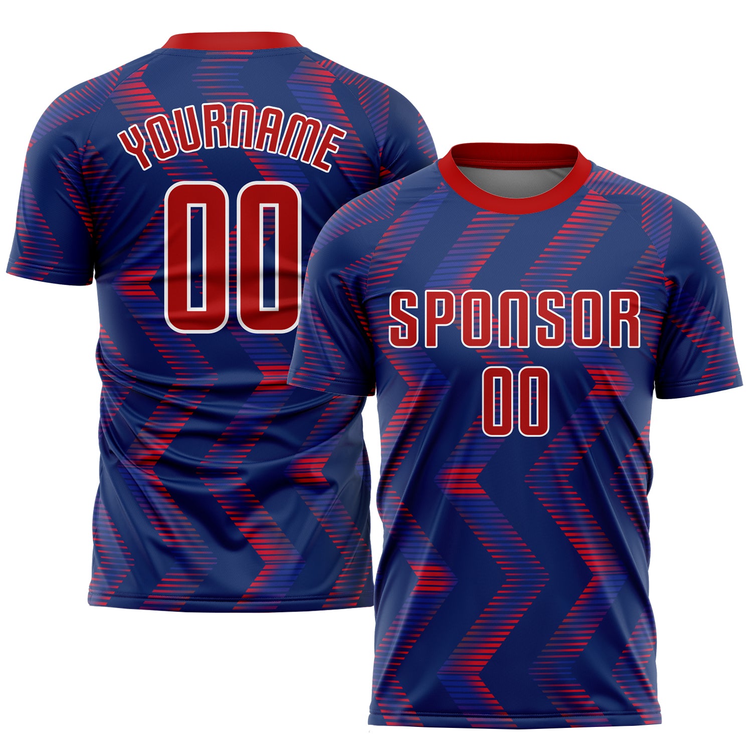 Custom Sublimation Soccer Jersey - Navy Red-White Style 4786 Custom Navy Red-White Sublimation Soccer Uniform Jersey Style