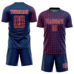Custom Sublimation Soccer Jersey Red White Navy Style 6525 - Athletic Team Uniform Custom Navy Red-White Sublimation Soccer