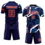 Custom Soccer Jersey Sublimation Navy Red White - Style 8774 Custom Navy Red-White Sublimation Soccer Uniform Jersey Style