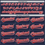 Custom Unisex Softball Jersey - Navy Red-White Two-Button Style 6779 Custom Navy Red-White Two-Button Unisex Softball Jersey