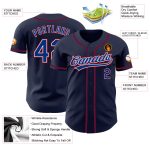 Custom Navy and Royal Red Baseball Jersey - Authentic Sports Apparel Custom Navy Royal-Red Authentic Baseball Jersey