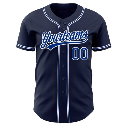 Custom Navy White Baseball Jersey - Authentic Sports Apparel, Personalized Team Gear Custom Navy Royal-White Authentic Baseball