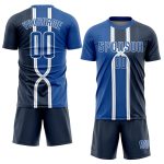 Navy Royal-White Soccer Uniform Jersey - Custom Sublimation Jersey for Teams Custom Navy Royal-White Sublimation Soccer Uniform