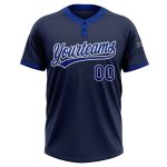Custom Royal Navy Two-Button Unisex Softball Jersey - Comfortable Team Apparel Custom Navy Royal-White Two-Button Unisex