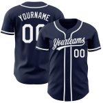 Personalized Authentic Navy White Baseball Jersey Custom Design Custom Navy White Authentic Baseball Jersey
