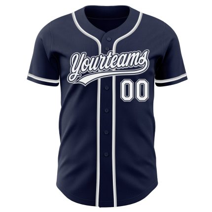 Navy White Gray Custom Baseball Jersey for Authentic Style and Comfort Custom Navy White-Gray Authentic Baseball Jersey