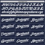 Custom Authentic Baseball Jersey in Navy, White, and Light Blue - Style 7502 Custom Navy White-Light Blue Authentic Baseball