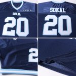 Custom Authentic Football Jersey - Navy White Light Blue Mesh Throwback Custom Navy White-Light Blue Mesh Authentic Throwback