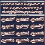 Custom Navy White Orange Baseball Jersey - Authentic Team Apparel for Fans Custom Navy White-Orange Authentic Baseball Jersey