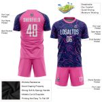 Navy White Pink Soccer Jersey Custom Sublimation Uniform for Team Sports Custom Navy White-Pink Sublimation Soccer Uniform