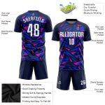 Custom Navy Pink White Soccer Jersey Uniform for Men and Women Style 9916 Custom Navy White-Pink Sublimation Soccer Uniform