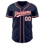 Custom Navy Red White Baseball Jersey - Authentic Customizable Sports Apparel Custom Navy White-Red Authentic Baseball Jersey