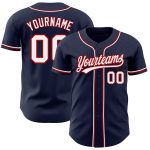 Custom Navy Red White Baseball Jersey - Authentic Customizable Sports Apparel Custom Navy White-Red Authentic Baseball Jersey
