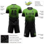 Neon Green Black Soccer Uniform Jersey Custom Sublimation Fade Design Custom Neon Green Black Sublimation Fade Fashion Soccer