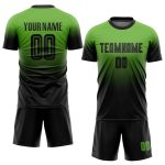 Neon Green Black Soccer Uniform Jersey Custom Sublimation Fade Design Custom Neon Green Black Sublimation Fade Fashion Soccer