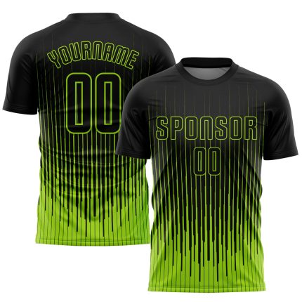 Neon Green Black Sublimation Soccer Jersey for Custom Team Uniforms Custom Neon Green Black Sublimation Soccer Uniform Jersey