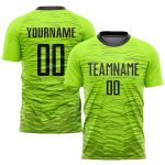 Neon Green Soccer Jersey Custom Black Sublimation Style 3875 Custom Neon Green Black Sublimation Soccer Uniform Jersey Style