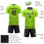 Neon Green Soccer Jersey Custom Black Sublimation Style 3875 Custom Neon Green Black Sublimation Soccer Uniform Jersey Style