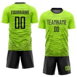 Neon Green Soccer Jersey Custom Black Sublimation Style 3875 Custom Neon Green Black Sublimation Soccer Uniform Jersey Style