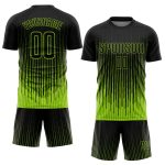 Neon Green Black Custom Soccer Uniform Jersey - Sublimation Style 4282 Custom Neon Green Black Sublimation Soccer Uniform