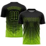 Neon Green Black Custom Soccer Uniform Jersey - Sublimation Style 4282 Custom Neon Green Black Sublimation Soccer Uniform