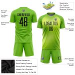 Custom Neon Green Black Sublimation Soccer Jersey Uniform - Style 8693 Custom Neon Green Black Sublimation Soccer Uniform