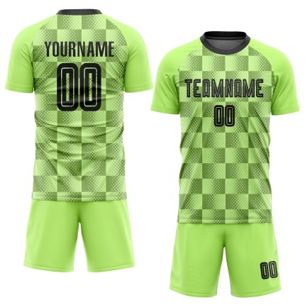 Custom Neon Green Black Soccer Jersey - Sublimation Uniform for Team Sports Custom Neon Green Black Third Sublimation Soccer