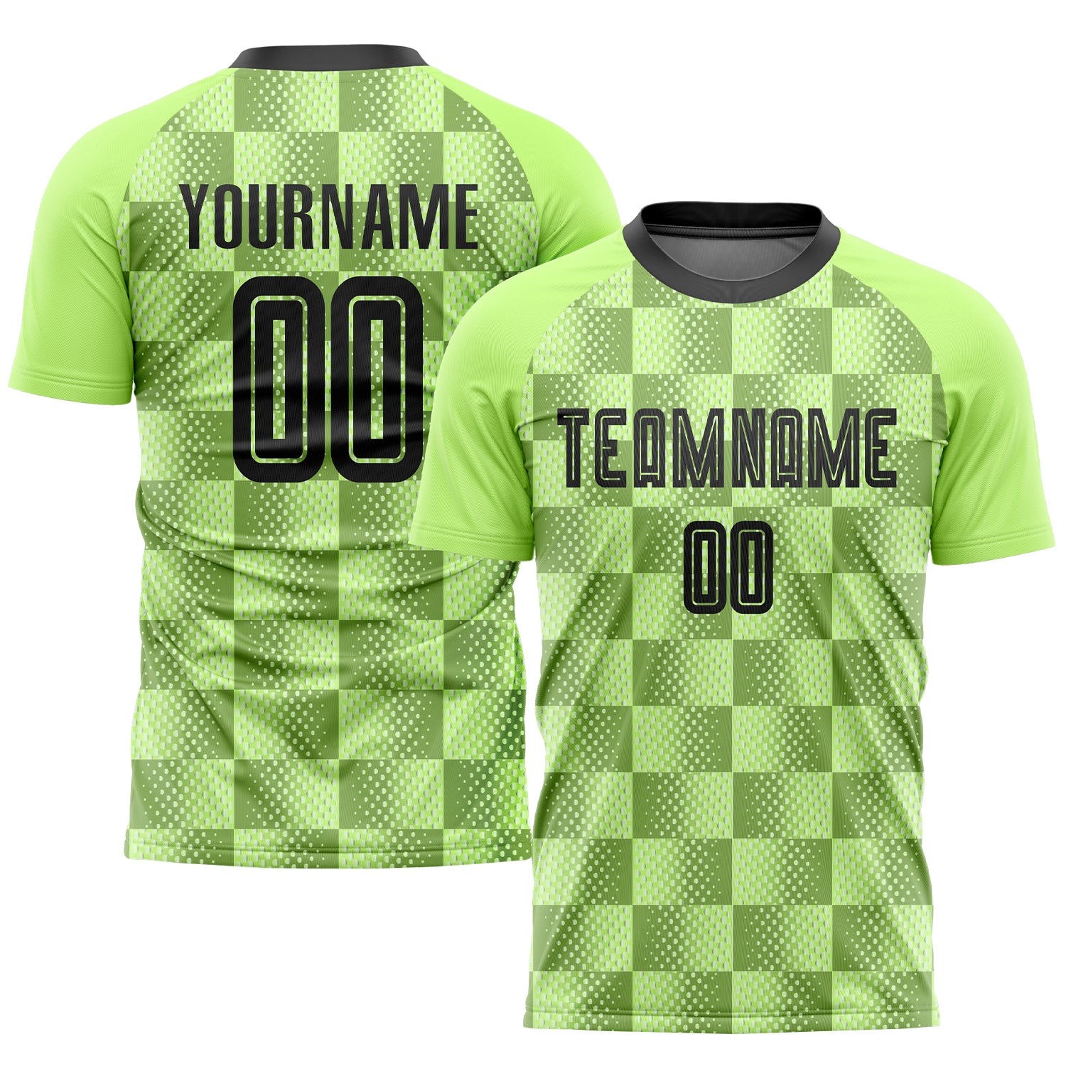 Custom Neon Green Black Soccer Jersey - Sublimation Uniform for Team Sports Custom Neon Green Black Third Sublimation Soccer