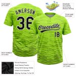 Neon Green Black White Custom Two-Button Unisex Softball Jersey Custom Neon Green Black-White Two-Button Unisex Softball