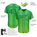 Custom Neon Green 3D Pattern Baseball Jersey - Authentic Kelly Green Design Custom Neon Green Kelly Green 3D Pattern Design