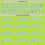 Authentic Throwback Basketball Jersey - Custom Neon Green Blue White Design Custom Neon Green Light Blue-White Authentic