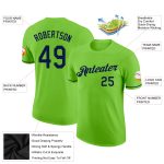Neon Green Navy Performance T-Shirt for Custom Printing, Activewear, Sports Apparel Custom Neon Green Navy Performance T-Shirt