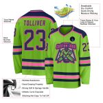 Custom Neon Green Navy Pink Hockey Jersey for Unique Sports Apparel Custom Neon Green Navy-Pink Hockey Jersey