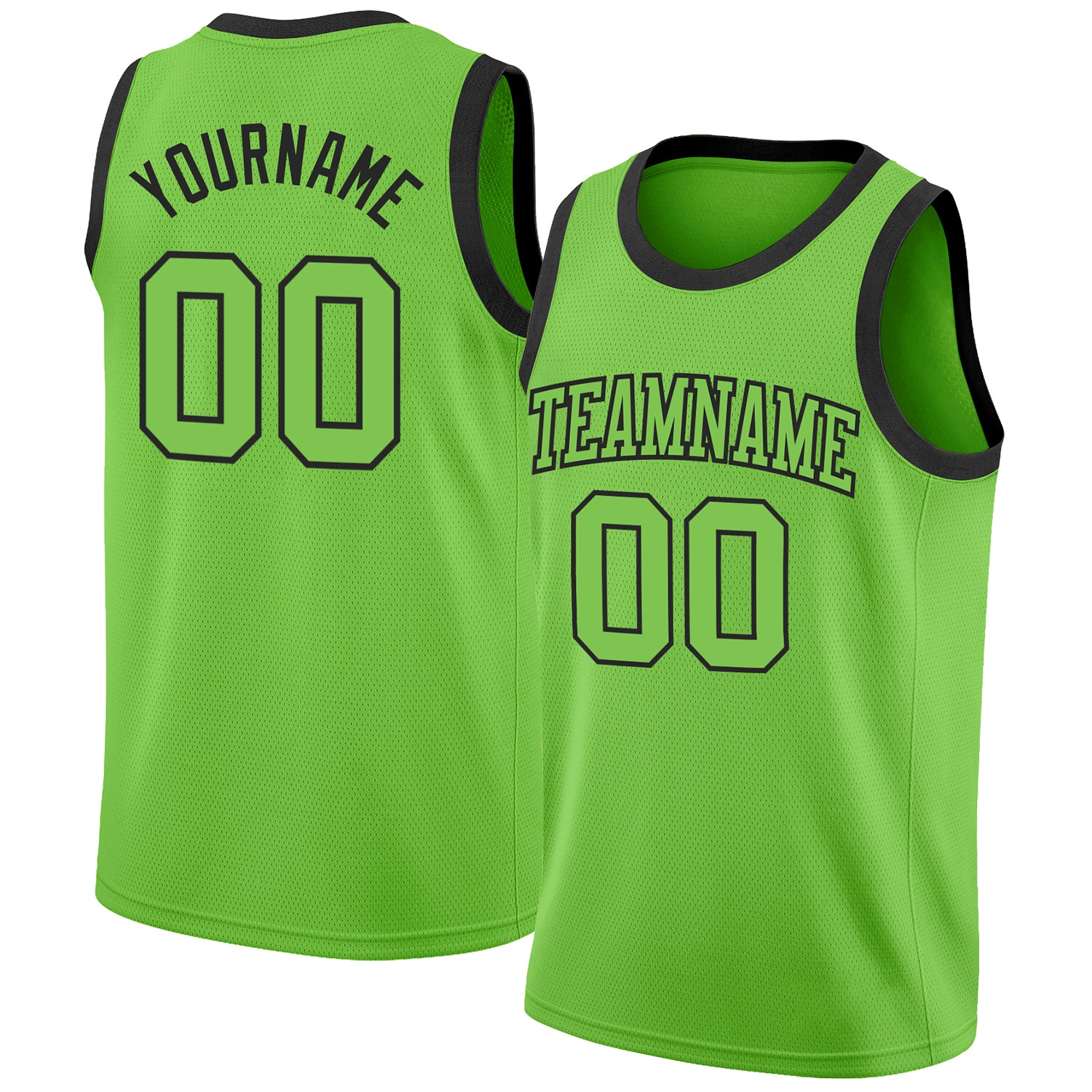Custom Neon Green Basketball Jersey - Authentic Green-Black Design for Men Custom Neon Green Neon Green-Black Authentic Basketball