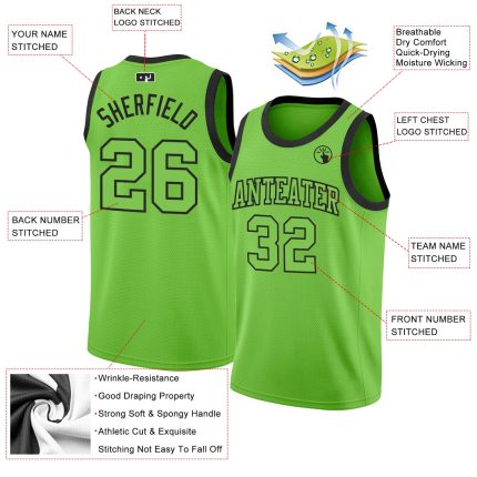 Custom Neon Green Basketball Jersey - Authentic Green-Black Design for Men Custom Neon Green Neon Green-Black Authentic Basketball