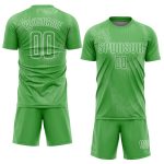 Custom Neon Green Sublimation Soccer Jersey - Green-White Uniform Custom Neon Green Neon Green-White Sublimation Soccer Uniform