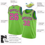 Authentic Custom Basketball Jersey in Neon Green, Pink, and Light Blue Custom Neon Green Pink-Light Blue Authentic Basketball