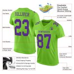 Custom Neon Green Purple Football Jersey - Authentic Mesh Design Custom Neon Green Purple Mesh Authentic Football Jersey