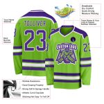 Neon Green Purple White Custom Hockey Jersey - Personalized Sports Apparel Custom Neon Green Purple-White Hockey Jersey
