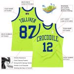 Neon Green Authentic Throwback Basketball Jersey - Custom Royal Style Custom Neon Green Royal Authentic Throwback Basketball
